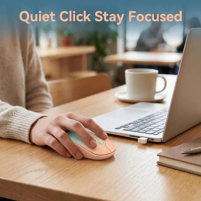 Alt view image 2 of 7 - MangoEra Kawaii Wireless Mouse, Cute Pink Mouse for Laptop, Portable Silent