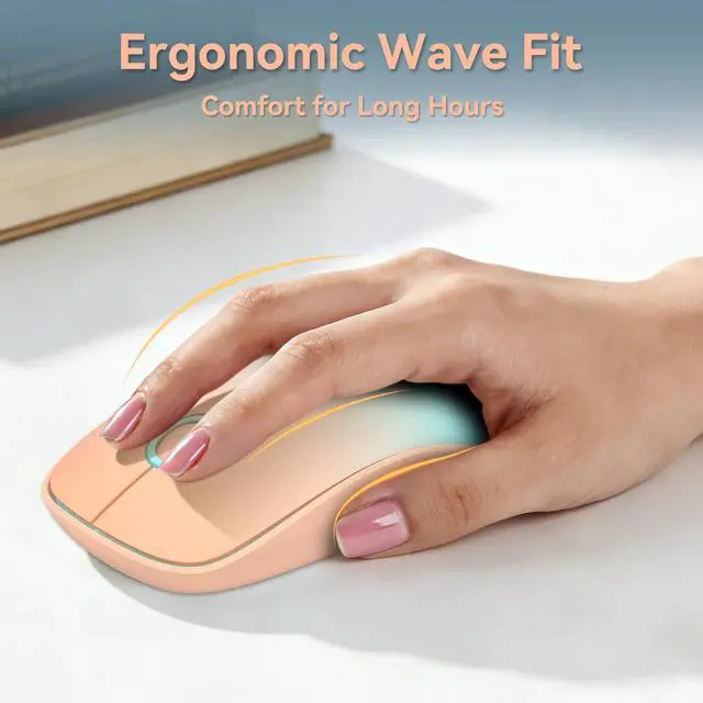 Alt view image 5 of 7 - MangoEra Kawaii Wireless Mouse, Cute Pink Mouse for Laptop, Portable Silent