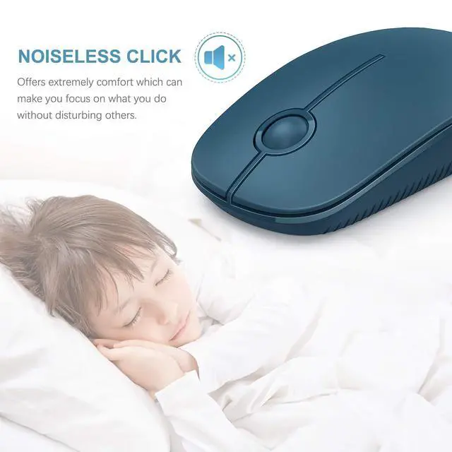 Alt view image 2 of 6 - Wireless Mouse, 2.4G Slim Computer Laptop Mouse, Sapphire Blue