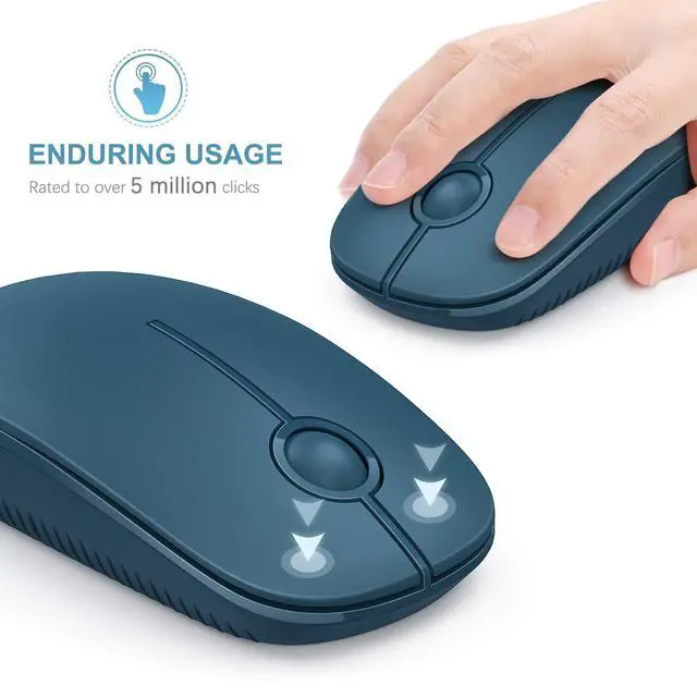 Alt view image 3 of 6 - Wireless Mouse, 2.4G Slim Computer Laptop Mouse, Sapphire Blue