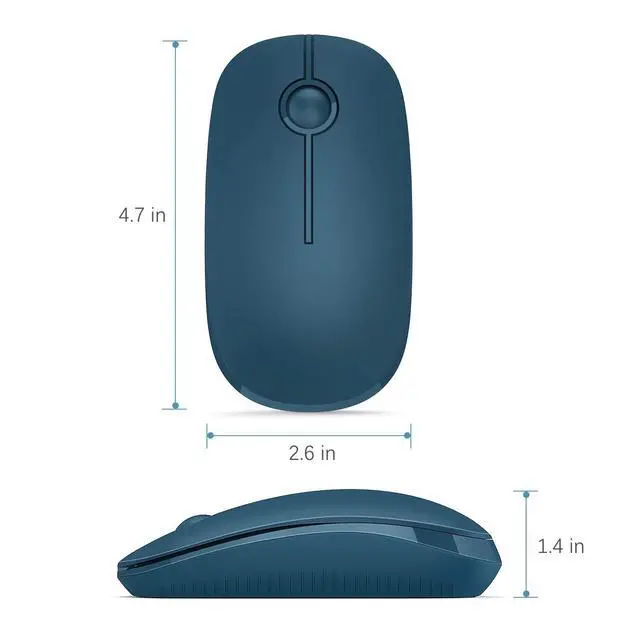 Alt view image 6 of 6 - Wireless Mouse, 2.4G Slim Computer Laptop Mouse, Sapphire Blue