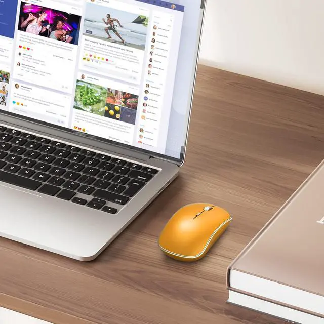 Alt view image 5 of 7 - J 2.4G Wireless Mouse, Soft Click, Silent Travel, 3200 DPI, 5 Adjustment Levels, for Laptop, Mac, PC, Notebook - Orange