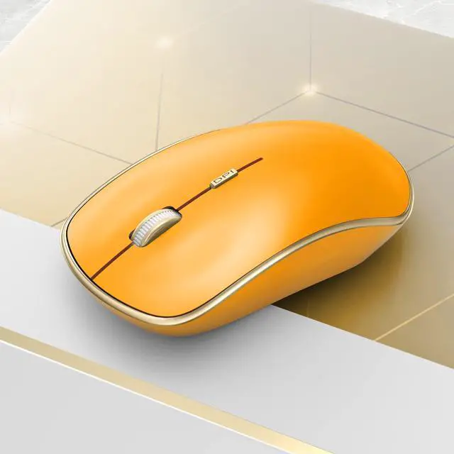 Alt view image 6 of 7 - J 2.4G Wireless Mouse, Soft Click, Silent Travel, 3200 DPI, 5 Adjustment Levels, for Laptop, Mac, PC, Notebook - Orange