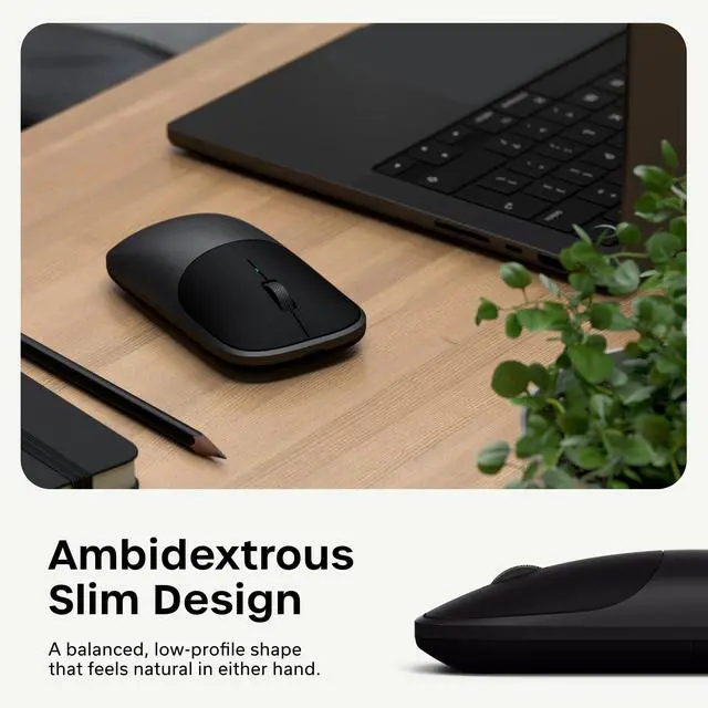 Alt view image 6 of 7 - Slim EX Wireless Mouse, Bluetooth & 2.4 GHz, Space Black
