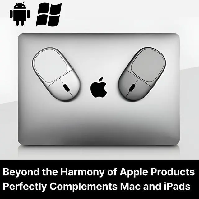 Alt view image 7 of 7 - Magnito Magnetic Wireless Bluetooth Mouse for MacBook, iPad, Laptop, Windows, Chrome OS, Linux Compact & Portable, Slim, Lightweight, Quiet Clicks The Best Travel Mouse (Space Gray)