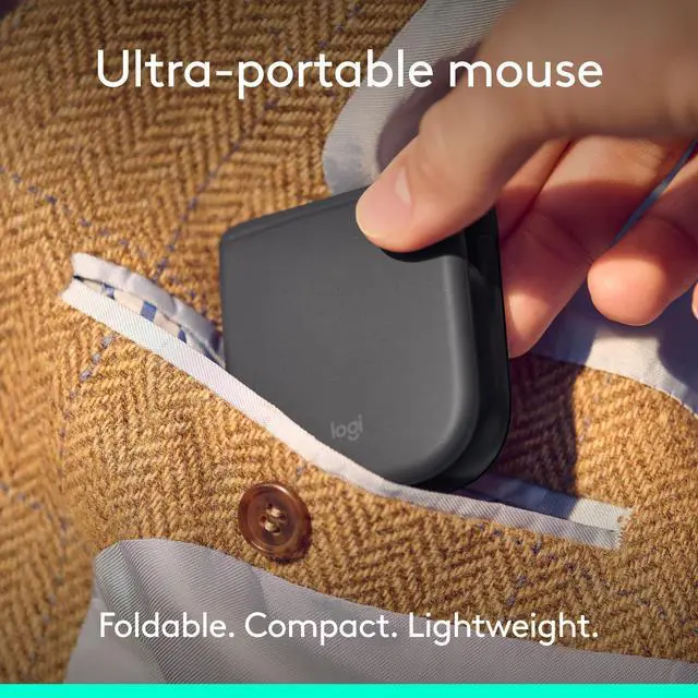 Alt view image 2 of 7 - Mobi Fold Foldable Wireless Mouse with Touch Scroll - Graphite