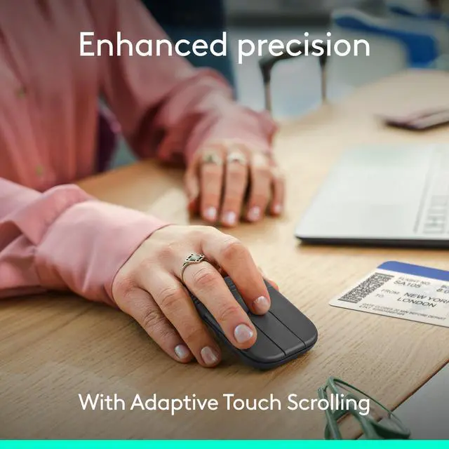 Alt view image 6 of 7 - Mobi Fold Foldable Wireless Mouse with Touch Scroll - Graphite