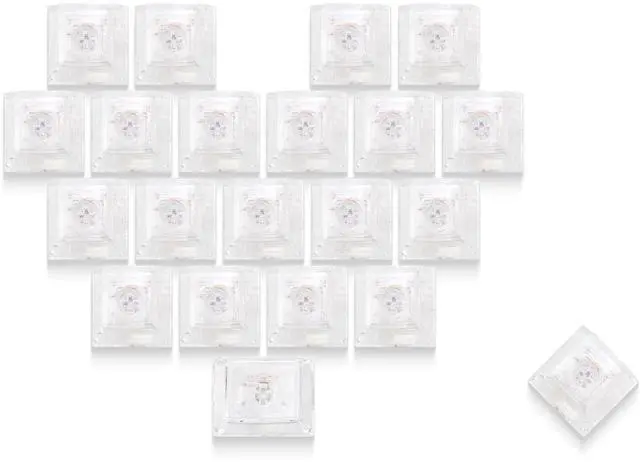 Main image of XVX Blank Crystal Transparent Keycaps, PC Material Custom DIY Sweet Heart Keyboard Caps, Backlit Clear Glitter Candy Keycap Cherry Profile for MX Switches Mechanical Keyboard (21pcs)