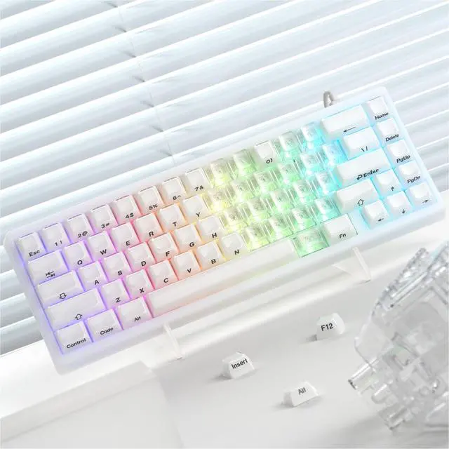 Alt view image 6 of 6 - XVX Blank Crystal Transparent Keycaps, PC Material Custom DIY Sweet Heart Keyboard Caps, Backlit Clear Glitter Candy Keycap Cherry Profile for MX Switches Mechanical Keyboard (21pcs)