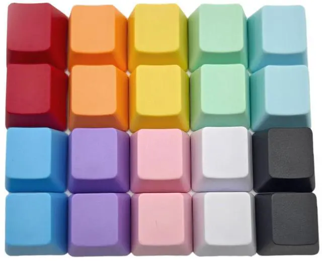 Main image of OEM Profile Blank Keycaps PBT Rainbow Mixed Colors 1U R4 Keycap for MX switches Mechanical Keyboard (Mixed Colors, 20pcs)