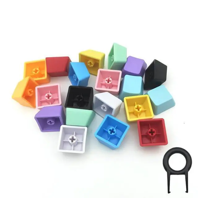 Alt view image 2 of 7 - OEM Profile Blank Keycaps PBT Rainbow Mixed Colors 1U R4 Keycap for MX switches Mechanical Keyboard (Mixed Colors, 20pcs)