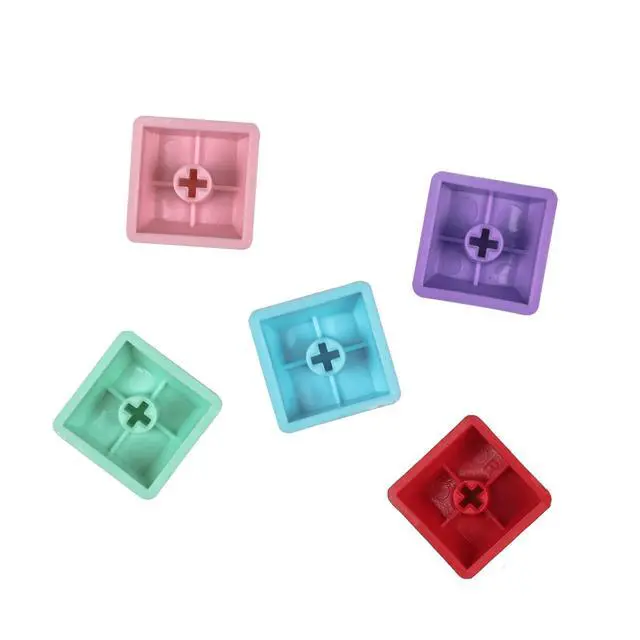 Alt view image 4 of 7 - OEM Profile Blank Keycaps PBT Rainbow Mixed Colors 1U R4 Keycap for MX switches Mechanical Keyboard (Mixed Colors, 20pcs)