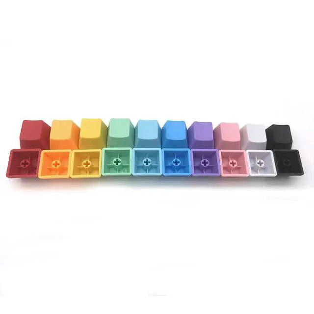 Alt view image 3 of 7 - OEM Profile Blank Keycaps PBT Rainbow Mixed Colors 1U R4 Keycap for MX switches Mechanical Keyboard (Mixed Colors, 20pcs)