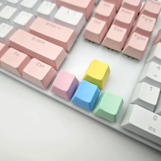 Alt view image 6 of 7 - OEM Profile Blank Keycaps PBT Rainbow Mixed Colors 1U R4 Keycap for MX switches Mechanical Keyboard (Mixed Colors, 20pcs)
