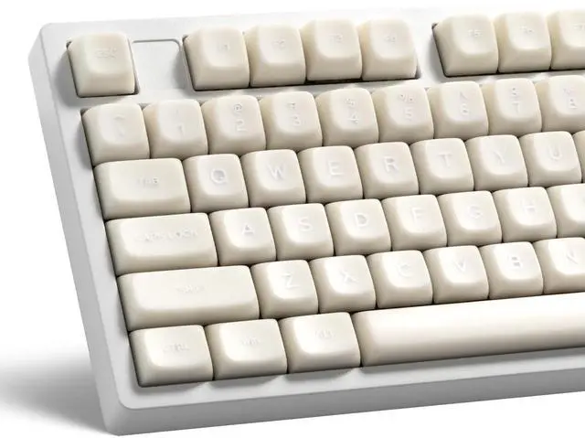 Main image of XVX White Jade Keycaps, Double Shot PBT Keyboard Key caps 132 Keys MDA Profile Keycap Set Compatible with 60%/65%/75%/TKL/96%/100% US Layout Cherry MX Switches Mechanical Keyboard