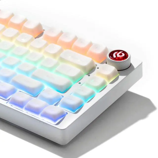 Alt view image 2 of 7 - XVX White Jade Keycaps, Double Shot PBT Keyboard Key caps 132 Keys MDA Profile Keycap Set Compatible with 60%/65%/75%/TKL/96%/100% US Layout Cherry MX Switches Mechanical Keyboard