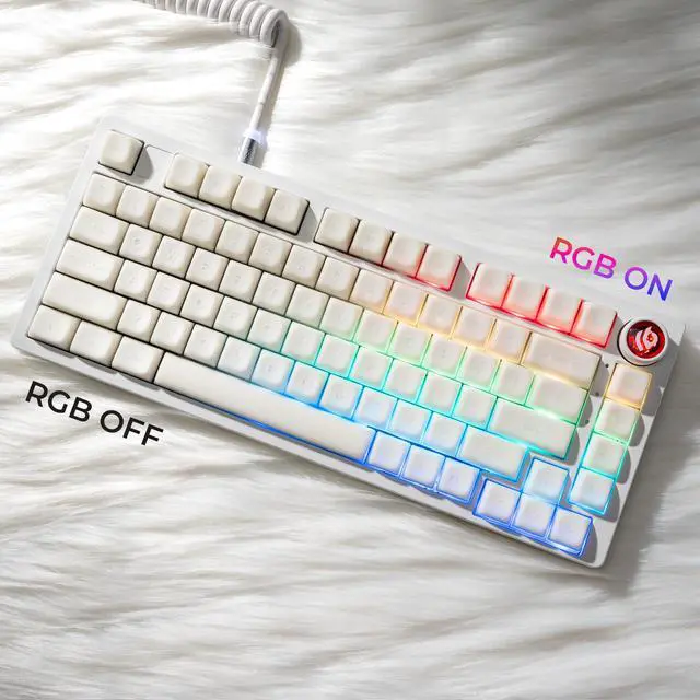 Alt view image 6 of 7 - XVX White Jade Keycaps, Double Shot PBT Keyboard Key caps 132 Keys MDA Profile Keycap Set Compatible with 60%/65%/75%/TKL/96%/100% US Layout Cherry MX Switches Mechanical Keyboard