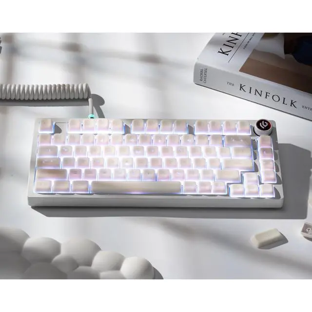 Alt view image 7 of 7 - XVX White Jade Keycaps, Double Shot PBT Keyboard Key caps 132 Keys MDA Profile Keycap Set Compatible with 60%/65%/75%/TKL/96%/100% US Layout Cherry MX Switches Mechanical Keyboard