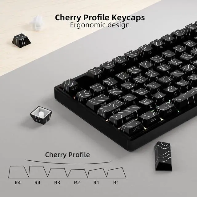 Alt view image 5 of 7 - 87 Pbt Keycaps, Mechanical Keycap Set, MXD Technology (Anti-Sink, Anti-Scratch, Anti-Fade), Suitable for All Mechanical Keyboards, Best Choice for Work/Gaming (Keyboard not Included)