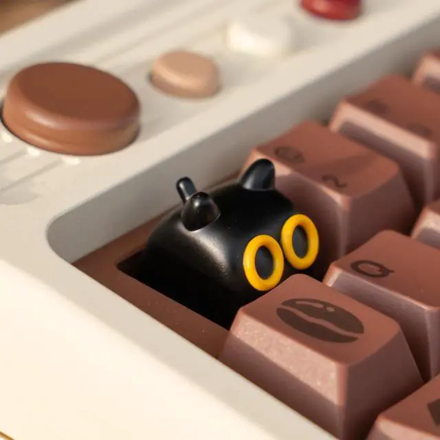 Alt view image 2 of 7 - Artisan Cat Keycap for Mechanical Keyboards, Orange and White, 3D Printed Resin, 1U Size, MX Switch Compatible, Decorative Design for Gaming and Typing (MMK-HHH)