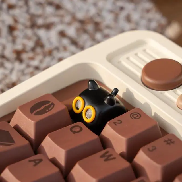 Alt view image 3 of 7 - Artisan Cat Keycap for Mechanical Keyboards, Orange and White, 3D Printed Resin, 1U Size, MX Switch Compatible, Decorative Design for Gaming and Typing (MMK-HHH)