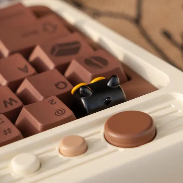 Alt view image 4 of 7 - Artisan Cat Keycap for Mechanical Keyboards, Orange and White, 3D Printed Resin, 1U Size, MX Switch Compatible, Decorative Design for Gaming and Typing (MMK-HHH)