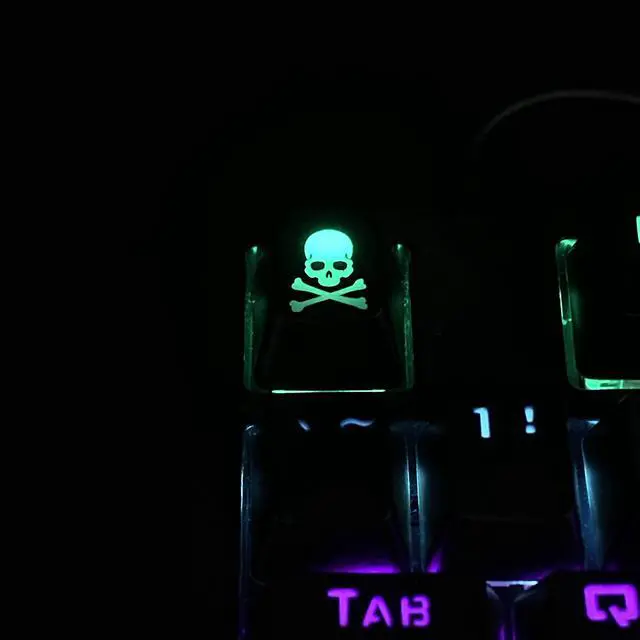 Alt view image 3 of 4 - Skull Backlit Backlight Artisan Keycaps for Cherry MX Mechanical Keyboard