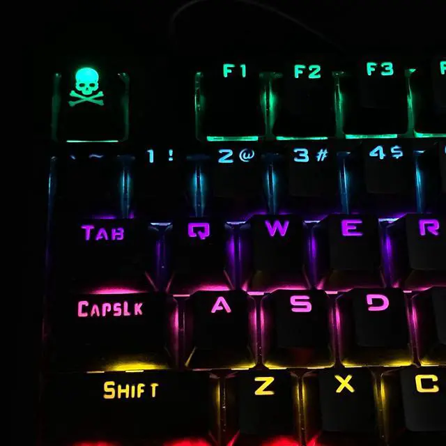 Alt view image 4 of 4 - Skull Backlit Backlight Artisan Keycaps for Cherry MX Mechanical Keyboard