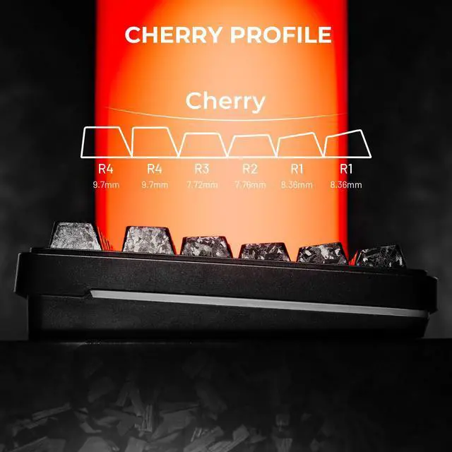 Alt view image 6 of 7 - XVX Black Keycaps, Forged Carbon-Look Cherry Profile Keycap Set, 119-Key Keyboard Keycaps Compatibility with ANSI Layout MX Switches Mechanical Keyboard
