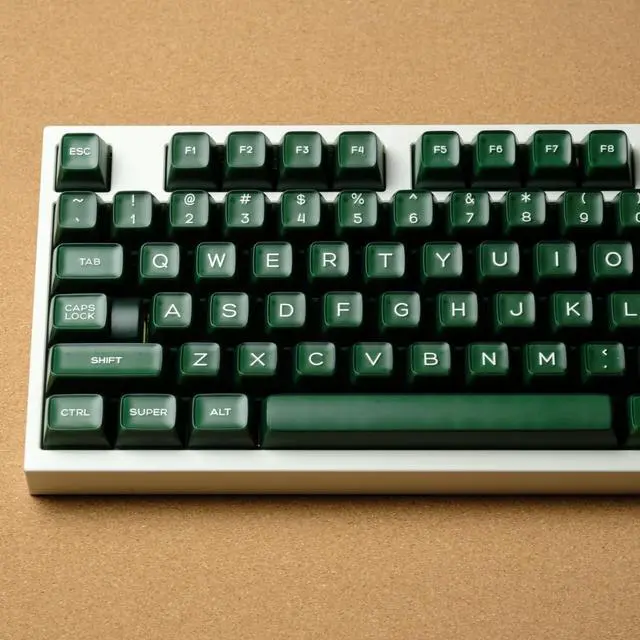 Alt view image 2 of 7 - ULTRAEQUIP Emerald Jade Keycaps 142 Keys Double Shot PBT Keycaps RSA Profile, Translucent Green Shine Through, Custom Set for ISO ANSI 60, 75, 80, 95, 100% Mechanical Keyboard
