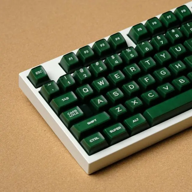 Alt view image 5 of 7 - ULTRAEQUIP Emerald Jade Keycaps 142 Keys Double Shot PBT Keycaps RSA Profile, Translucent Green Shine Through, Custom Set for ISO ANSI 60, 75, 80, 95, 100% Mechanical Keyboard