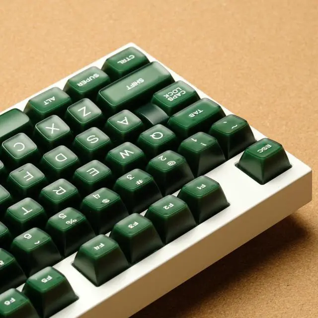 Alt view image 4 of 7 - ULTRAEQUIP Emerald Jade Keycaps 142 Keys Double Shot PBT Keycaps RSA Profile, Translucent Green Shine Through, Custom Set for ISO ANSI 60, 75, 80, 95, 100% Mechanical Keyboard