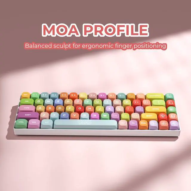 Alt view image 7 of 7 - XVX Cute PBT Keycaps, Rainbow Gummy Bear Keycap Set MOA Profile, Dye-Sublimation Keyboard Keycaps Suitable for 60% 65% 75% 80% 96% 100% Layout Mechanical Keyboard with MX Switches