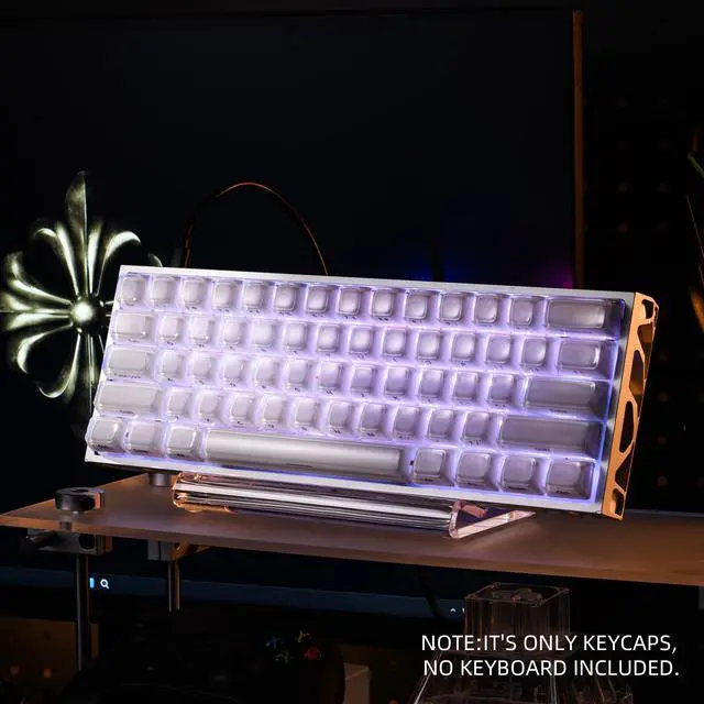 Alt view image 7 of 7 - XVX Lusterfly Jelly R2 MDA Profile Keycap Set, 122 Keys Double Shot PC+ABS Keycaps for MX Switches & ANSI Layout Mechanical Keyboards-White