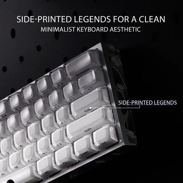 Alt view image 6 of 7 - XVX Lusterfly Jelly R2 MDA Profile Keycap Set, 122 Keys Double Shot PC+ABS Keycaps for MX Switches & ANSI Layout Mechanical Keyboards-White