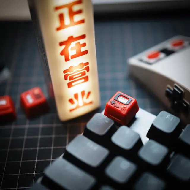 Alt view image 6 of 6 - Artisan 3-in-1 Swappable Face Keycap Set for Mechanical Keyboard, 3 Independent Keycaps with Interchangeable Face Inserts, 1U Size, MX Switch Compatible for Gaming and Typing (Red)
