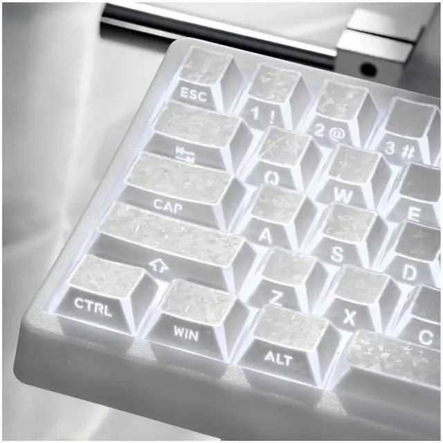 Main image of XVX White Shine Through Keycaps, PBT Keyboard Keycaps Cherry Profile