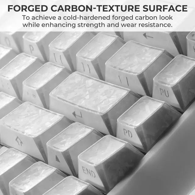 Alt view image 4 of 7 - XVX White Shine Through Keycaps, PBT Keyboard Keycaps Cherry Profile