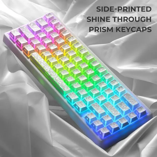 Alt view image 6 of 7 - XVX White Shine Through Keycaps, PBT Keyboard Keycaps Cherry Profile