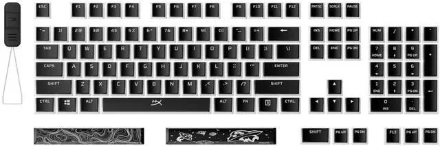 Main image of Pudding Keycaps 2 - Full Key Set - PBT - 112 Keys - Black