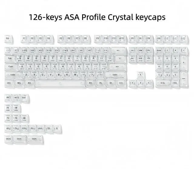 Alt view image 6 of 7 - ICE Clear keycaps,Translucent keycaps Jelly,Shine Throug Key caps