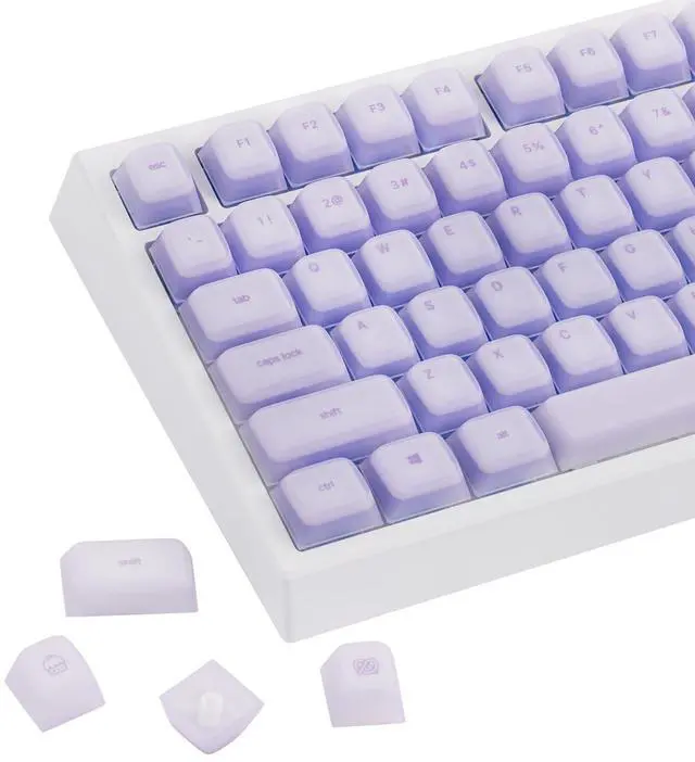 Main image of AegisSil Keycap Set, Silicone Material, Cherry Profile, 113 Keys, 65%/75%/Full Size, Custom Keyboard Keycaps Set for Cherry MX, Kailh, Outemu, Gateron Mechanical Gaming Keyboard (Purple)
