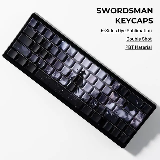 Alt view image 7 of 7 - XVX Swordsman Double Shot PBT Keycaps, Side Printed Shine Through Keycap Set, Cherry Profile Dye Sublimation Keyboard Keycaps Suitable for Cherry Gateron MX Switches Mechanical Keyboard