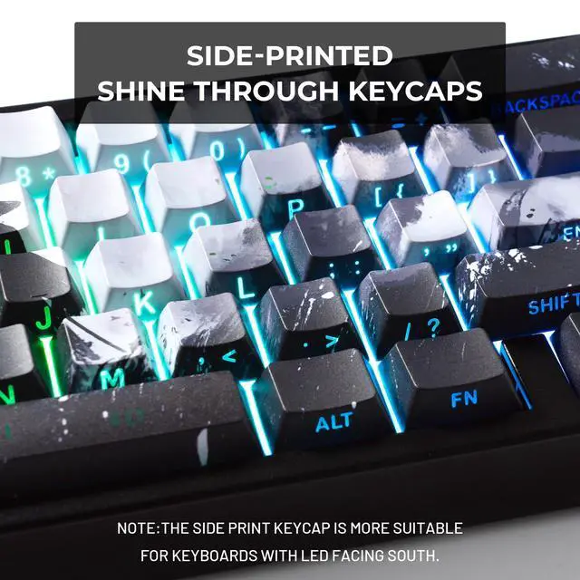 Alt view image 2 of 7 - XVX Swordsman Double Shot PBT Keycaps, Side Printed Shine Through Keycap Set, Cherry Profile Dye Sublimation Keyboard Keycaps Suitable for Cherry Gateron MX Switches Mechanical Keyboard