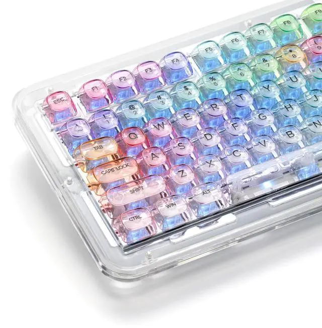 Main image of XVX Macaron Balloon Pastel Gradient Transparent Keycaps, MOA Profile 125 Keys PC Shine-Through Keycaps for MX Mechanical Keyboards