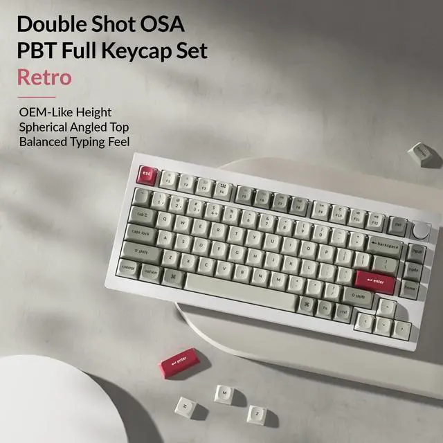 Alt view image 7 of 7 - OSA Profile Double-Shot PBT Keycap Full Keycap Set (141 Keys) - Retro, Compatible with MX Mechanical Switches, Non-Shine-Through, Fits ANSI Layouts (100%, TKL, 96%, 75%, 65%, 60%)