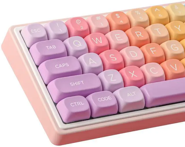 Main image of MOA Profile Keycaps,PBT Cute Rainbow Candy Keycaps 126 Keys