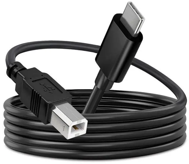 Main image of 10FT USB B to USB Type C Printer Cable Type B to Type C Printer PC Cord for MacBook Pro, Air, MIDI Cable for Yamaha Casio Digital Piano, MIDI Keyboard, Printer Scanner Cord for HP Canon Brother Epson