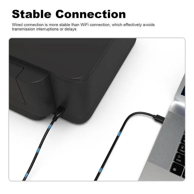 Alt view image 5 of 6 - 10FT USB B to USB Type C Printer Cable Type B to Type C Printer PC Cord for MacBook Pro, Air, MIDI Cable for Yamaha Casio Digital Piano, MIDI Keyboard, Printer Scanner Cord for HP Canon Brother Epson