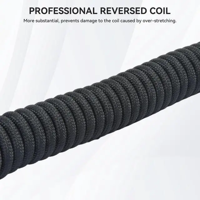 Alt view image 4 of 7 - Mix Coiled Keyboard Cable 8k 5ft for Mechanical Gaming Keyboard